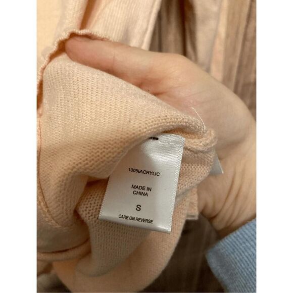 New York & Company Small soft Pink Sweater cowl neck pockets - Picture 2 of 6